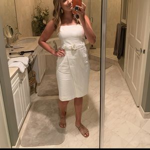 Antonio Melani sz 8 white linen Faux wrap